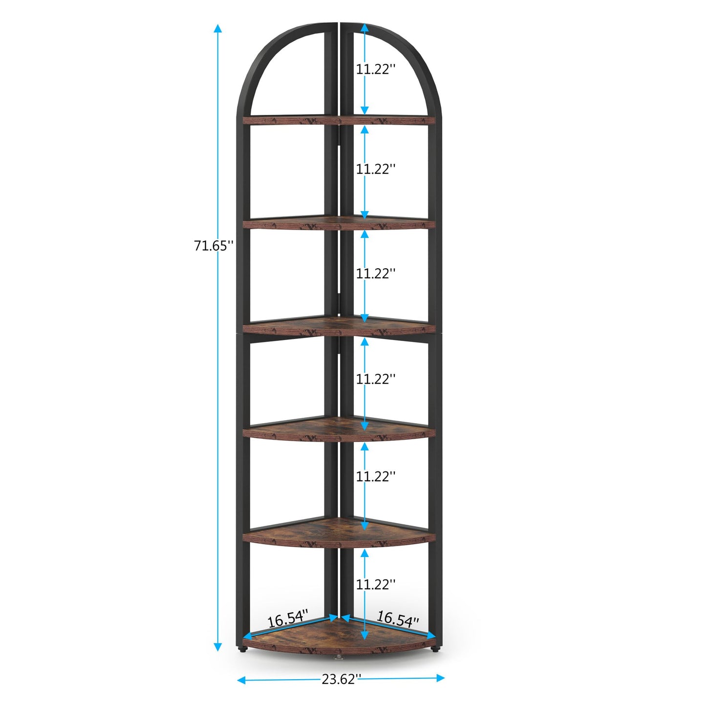 Tribesigns 6 Tier Corner Shelf, 71 inch Tall Corner Bookshelf for Small Space, Rustic Plant Stand Display Rack for Living Room, Home Office, Kitchen