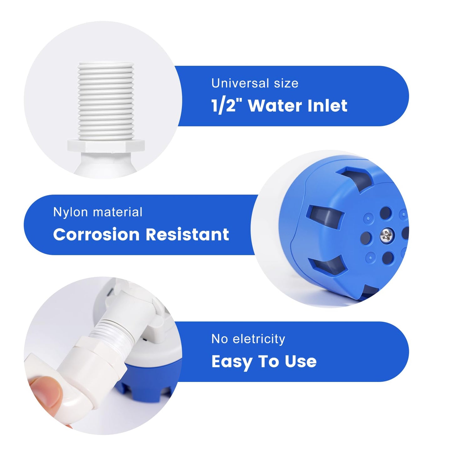 JLUHYANN 1/2" Top Inlet Automatic Water Level Control Valve 2PC Auto Water Float Valve for Water Tank Livestock Water Trough Pool Solar Energy