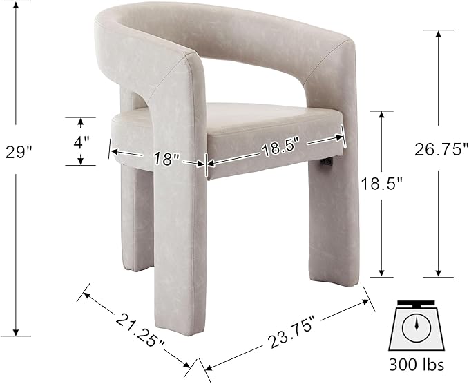 VESCASA Faux Leather Barrel Dining Chair