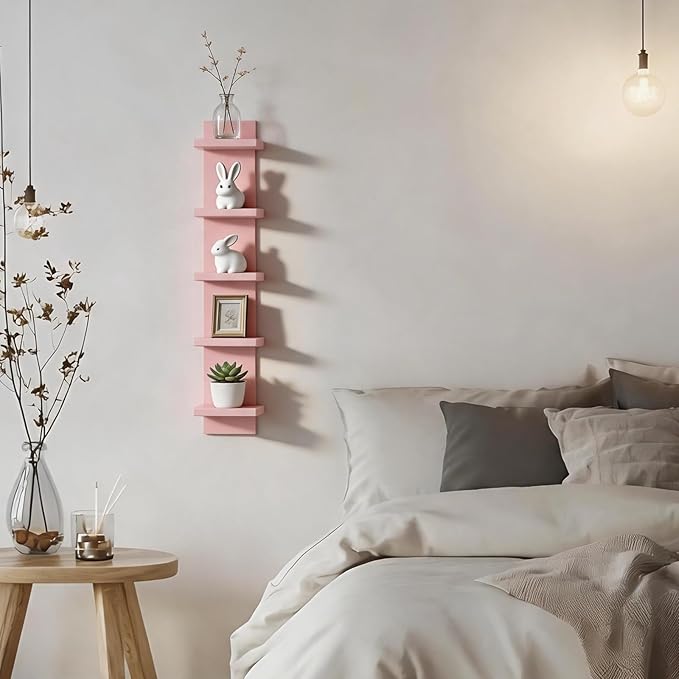 Homaterial 5 Tier Wall Shelf Unit, Decorative Wall Mount Vertical Shelving