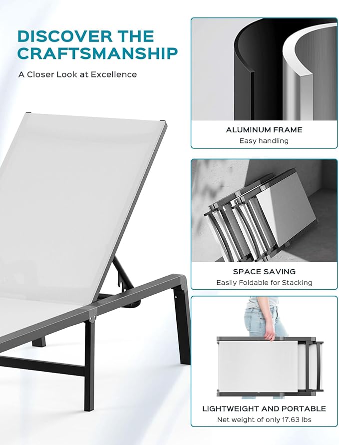 Aluminum Chaise Lounge Ourdoor