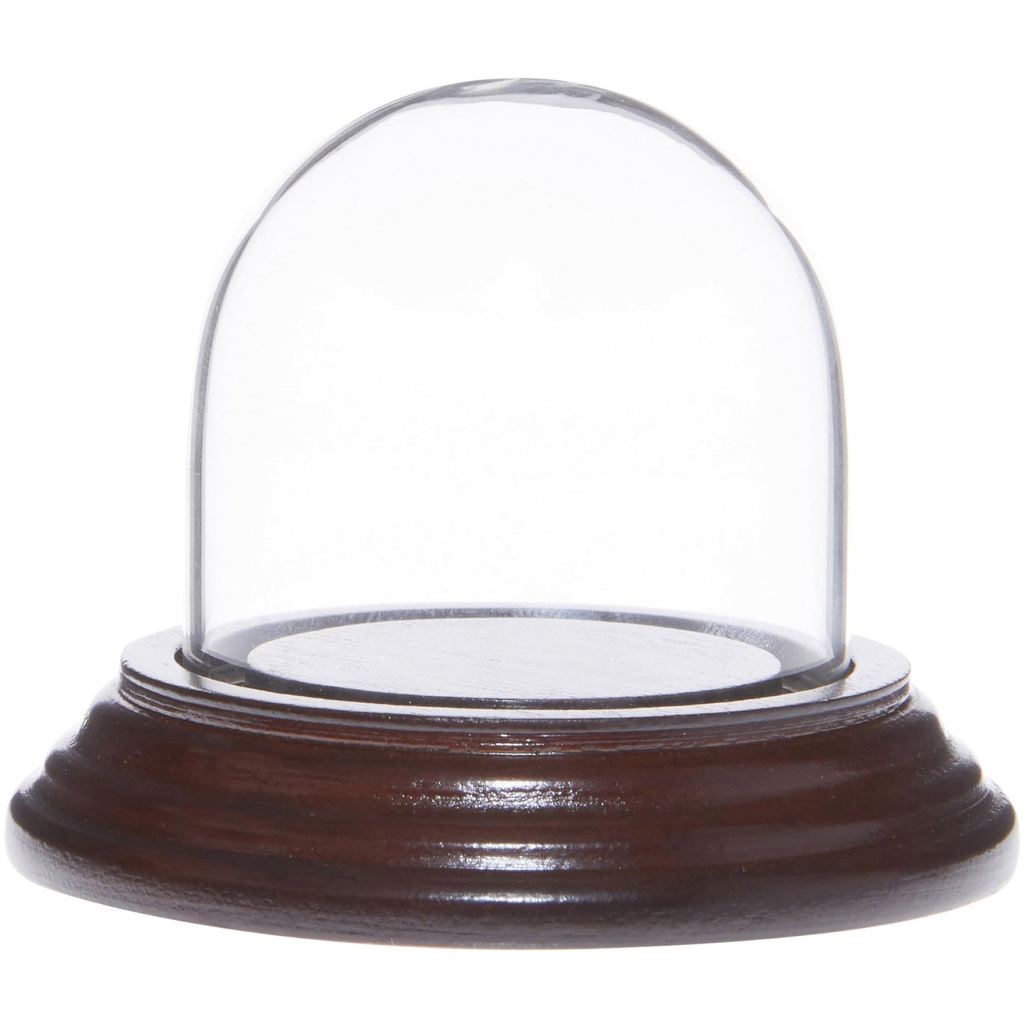 Plymor 1.875" x 1.875" Mini Glass Display Dome Cloche (Dark Mahogany Veneer Base)