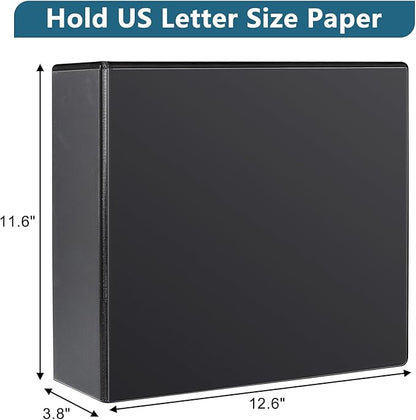 CIXILDTS 3" 3 Ring Binder, Standard 3-Inch Slant-D Ring Binder Fit Letter Size Paper, Presentation View Binders, 2 Packs, Black