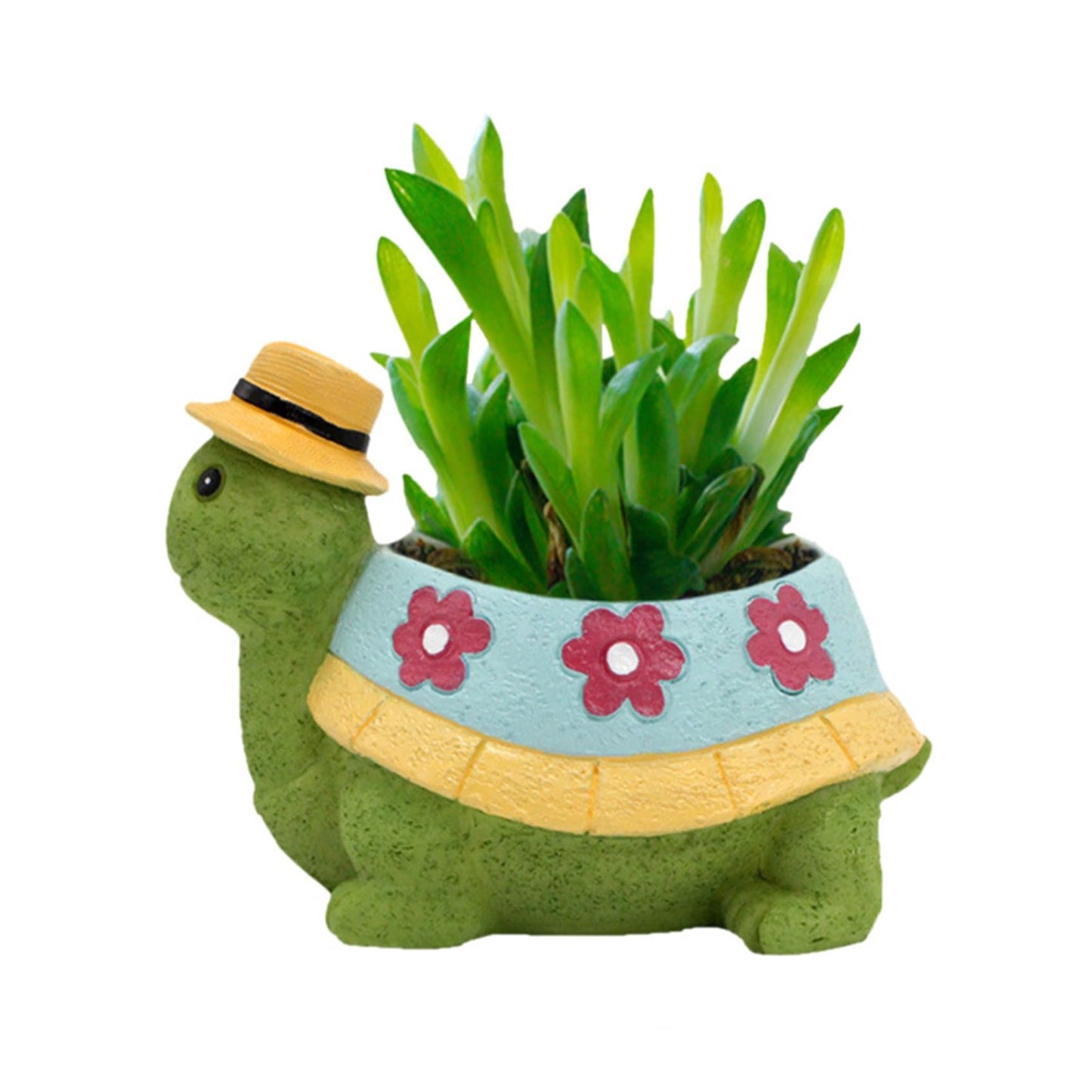 EOBTAIN Cute Turtle Planter for Indoor Plants Green Animal Garden Succulent Pots Unique Resin Cactus Pot with Drainage Hole Plant Containers Flowerpot for Home Office Desktop Decor Gifts for Women