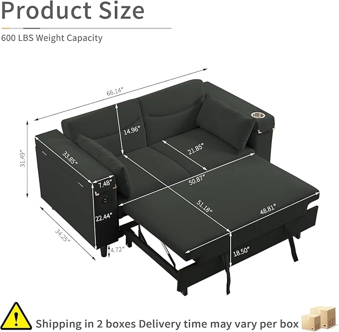 Auvsoce 66.4" Loveseat Sofa, Modern Couches