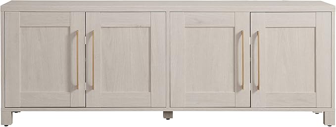 Henn&Hart Rectangular TV Stand for TV's up to 80" in Alder White, TV Stands for