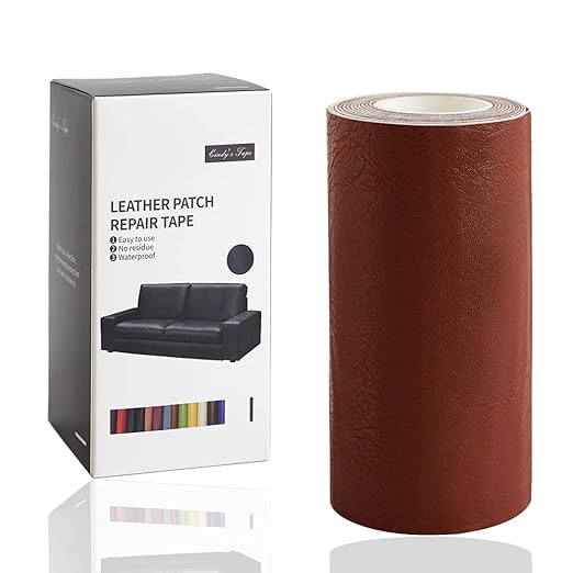 Leather Repair Tape kit Self Adhesive Patch Heavy Duty, Retro Dark Brown 4x60