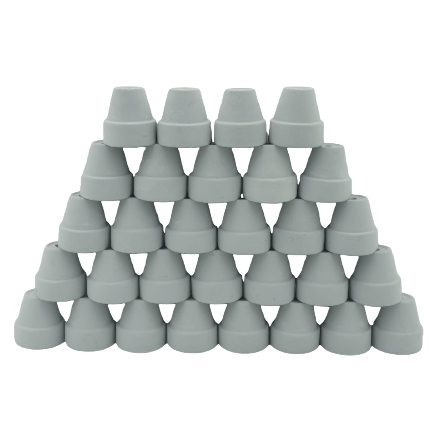 Yuvori Mini Pastel Terracotta Pots for Micro Gardens – 30 Pack, 1.7” Tiny Breathable Clay Planters, Macaron Colors, for Moss, Fairy Gardens, Dollhouses, and Succulents (Painted Grey, 1.2 Inch)