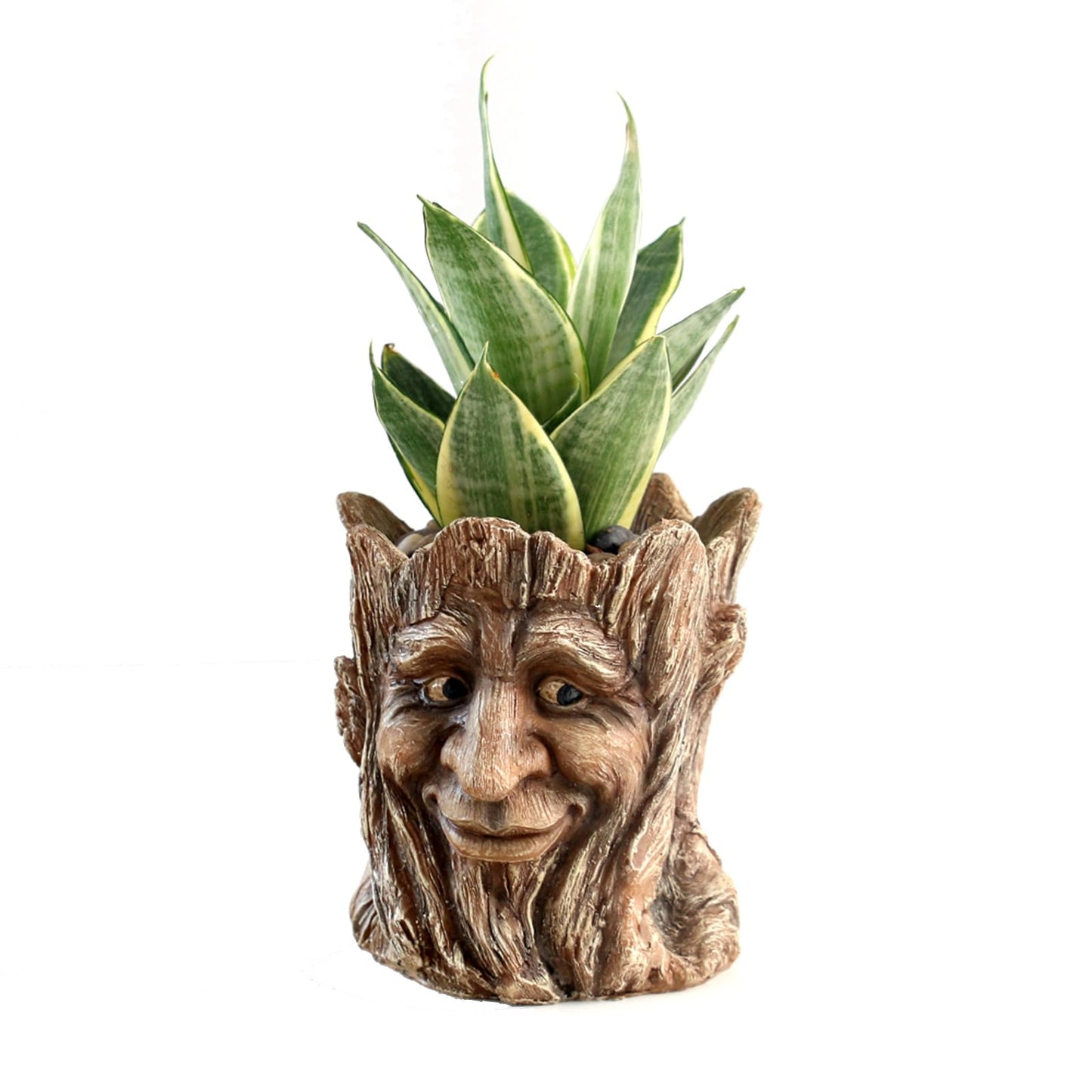 Youfui Funny Planter Head Face Plant Pot with Drainage Hole Resin Succulent Plant Holder Pencil Holder Desk Organizer Office Garden Gift (Smile Face)