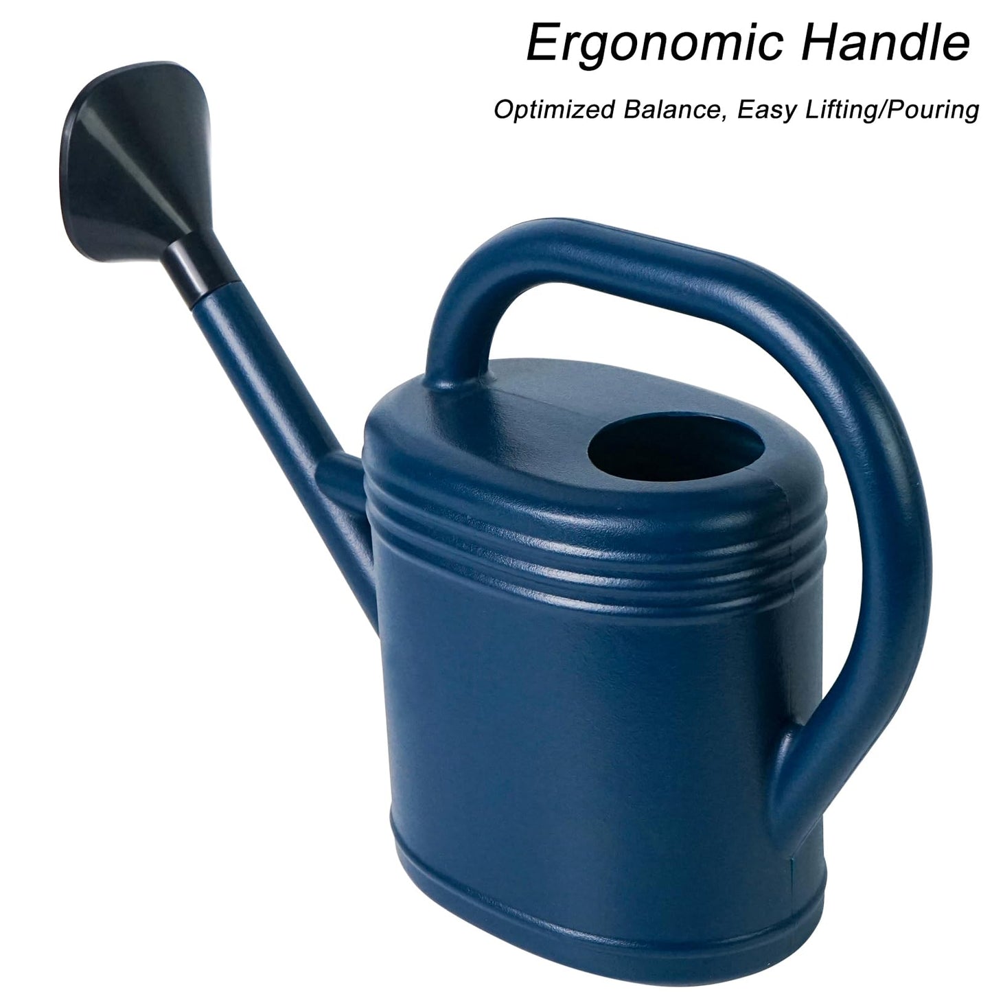 Luwint Watering Can Plants, Plastic Watering Pot with Long Spout & Detachable Shower Head 0.8 Gallon / 3 L for Indoor Outdoor Plants Flower Garden (Blue)