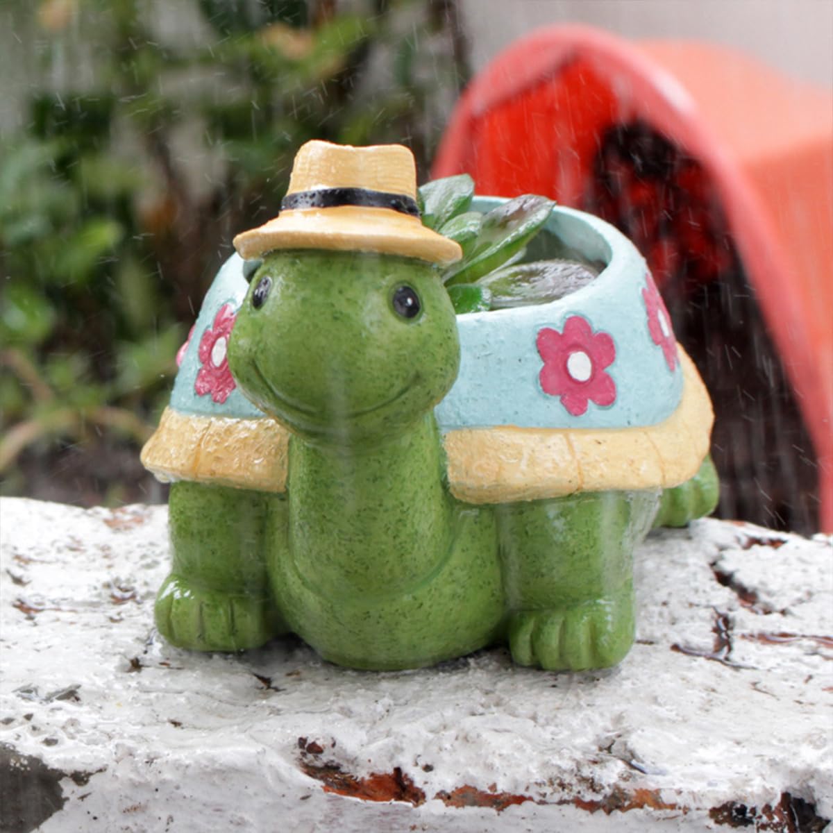 crayfomo Cute Turtle Resin Flower Pot | Indoor & Outdoor Planter for Succulents, Desk Display, Home Office Garden Decor & Plant Lover Gifts