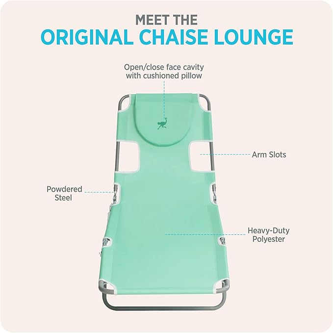 Ostrich the Original Chaise 72 x 22 Inch Lounge Portable Reclining Lounger