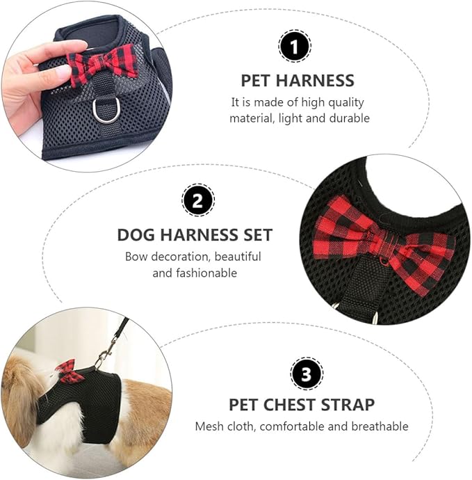 FRCOLOR Pet Vest Harness Small Breathable Mesh Chest Strap Adjustable No-Pull Dog Harness Vest for Rabbits Guinea Pigs Squirrels, Dark Color M (Chest 30-34cm) Suitable for Small Pets
