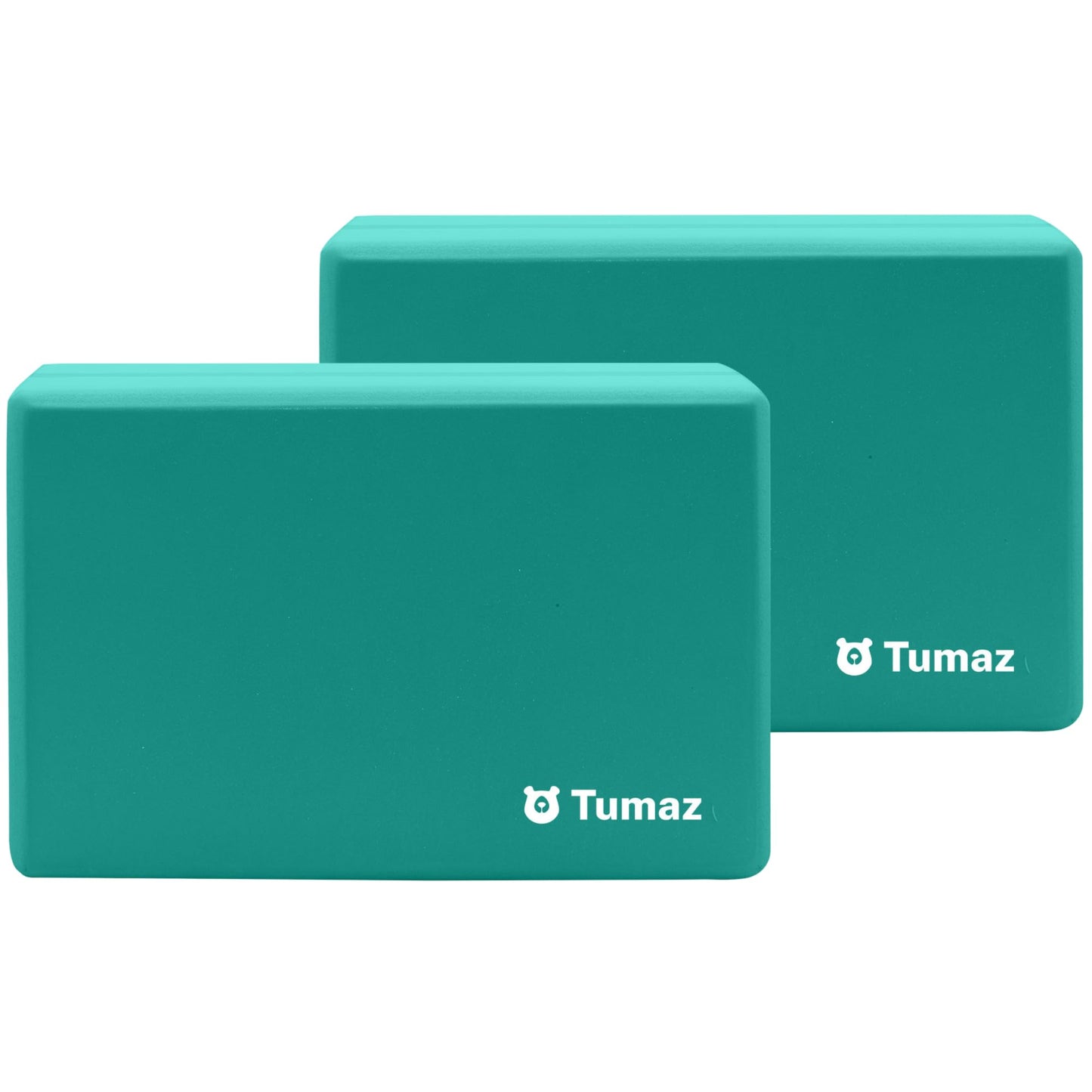 Tumaz Non-Slip Yoga Blocks 2-Pack - High Density/Lightweight EVA Foam & Natural Cork for Stability, Premium Set with E-Book Included