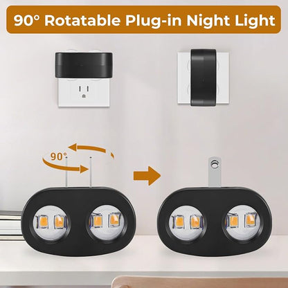 4 Pack LED Night Light Plug-in Wall, 100 Lumens 4000K Cool White, Auto On/Off Dusk to Dawn Sensor, Adjustable Swivel Head for Indoor – Ideal for Hallway, Stairs, Bedroom, Bathroom, Kitchen