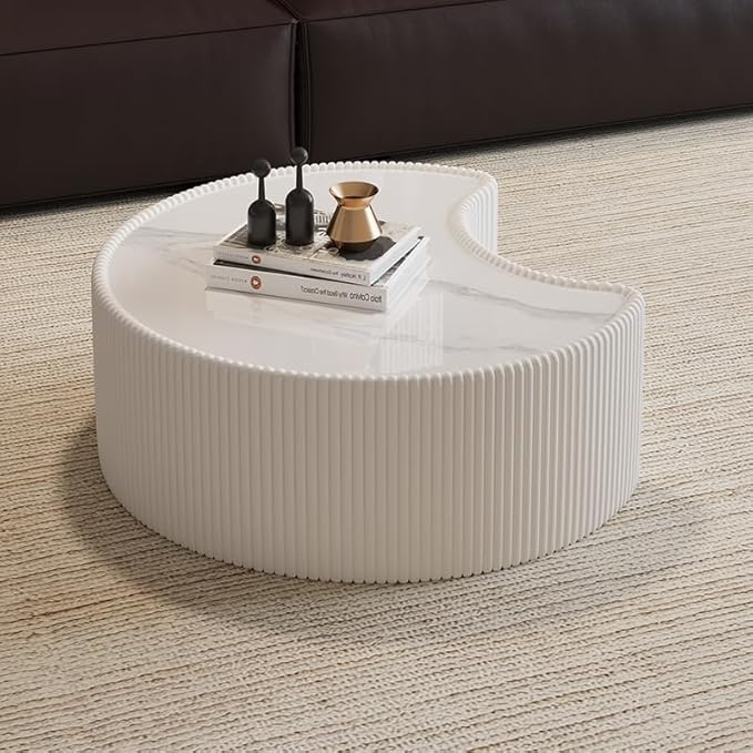 Modern Nesting Coffee Table Set of 2, Creative Moon Coffee and End Table Set