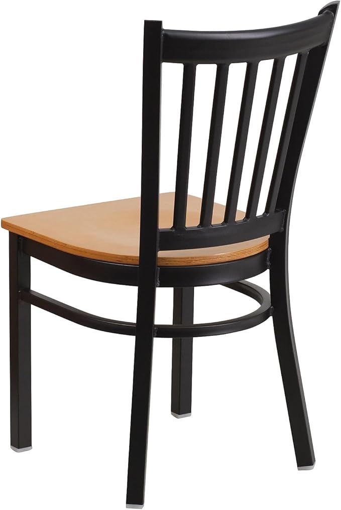 Flash Furniture 2 Pack HERCULES Series Black Vertical Back Metal Restaurant
