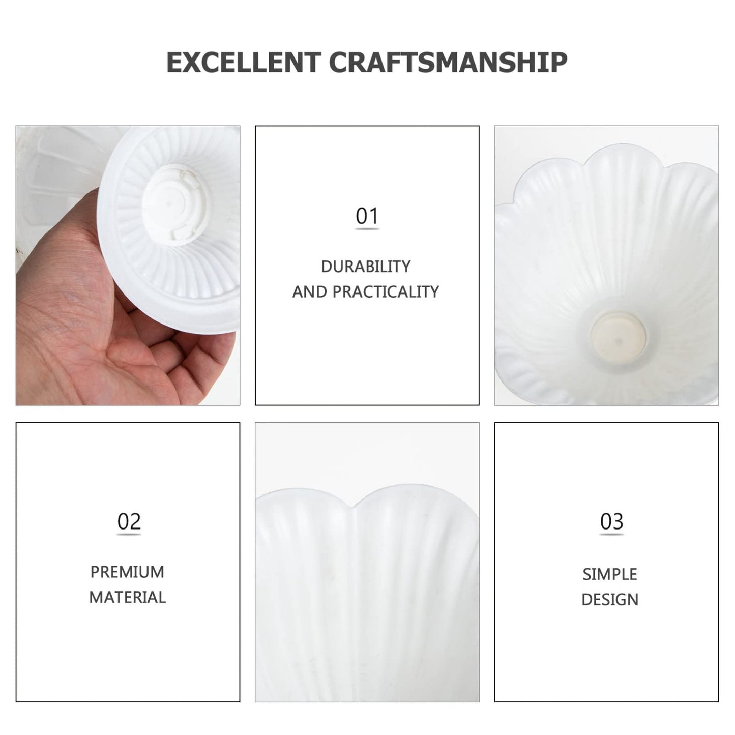 Yardwe European Style Planter White Plastic Flower Pot 7.08X5.31X4.72 Inch Waterproof Home Decor Wedding Party Tabletop Vase