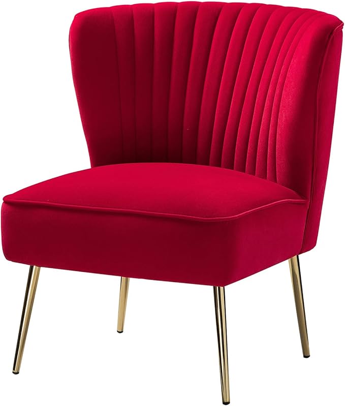 HULALA HOME Velvet Accent Chair, Modern Upholstered Cute Side Chair
