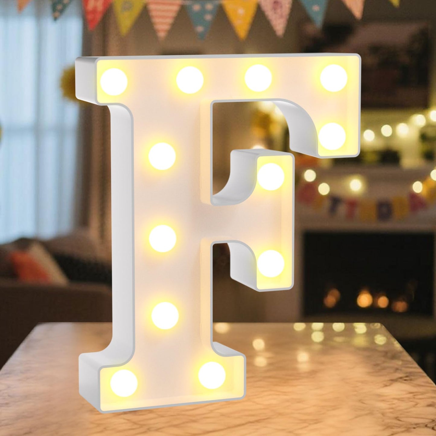 NANXU LED Marquee Light Up Letters Sign - Lighted Letters Alphabet for Birthday, Graduation, Bar Wall & Table Party Decor, Wedding Anniversary and Christmas Decorations, Letter F