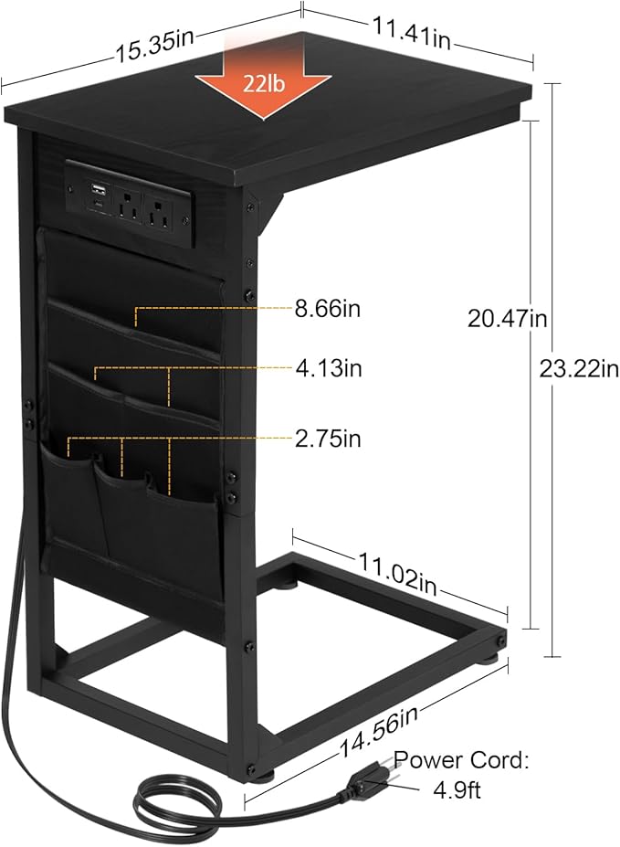 AMHANCIBLE C Shaped End Table