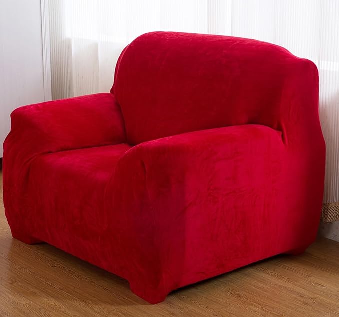 vctops 1-Piece Velvet Plush Stretch Chair Sofa Slipcover Soft Fuzzy Fluffy