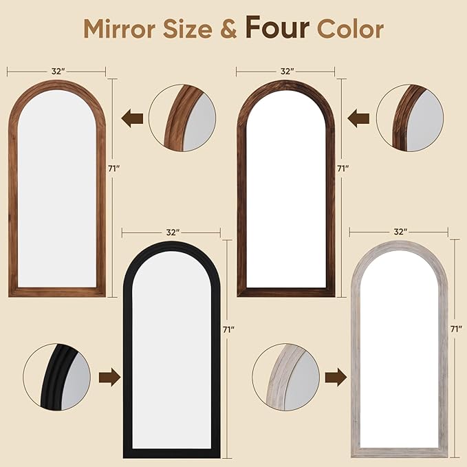 Full Length Mirror, Oversized Stand Up Mirrors Large Wall Mirrors, Wall Mounted
