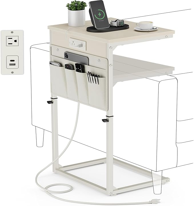 Vagusicc C-Shaped End Table