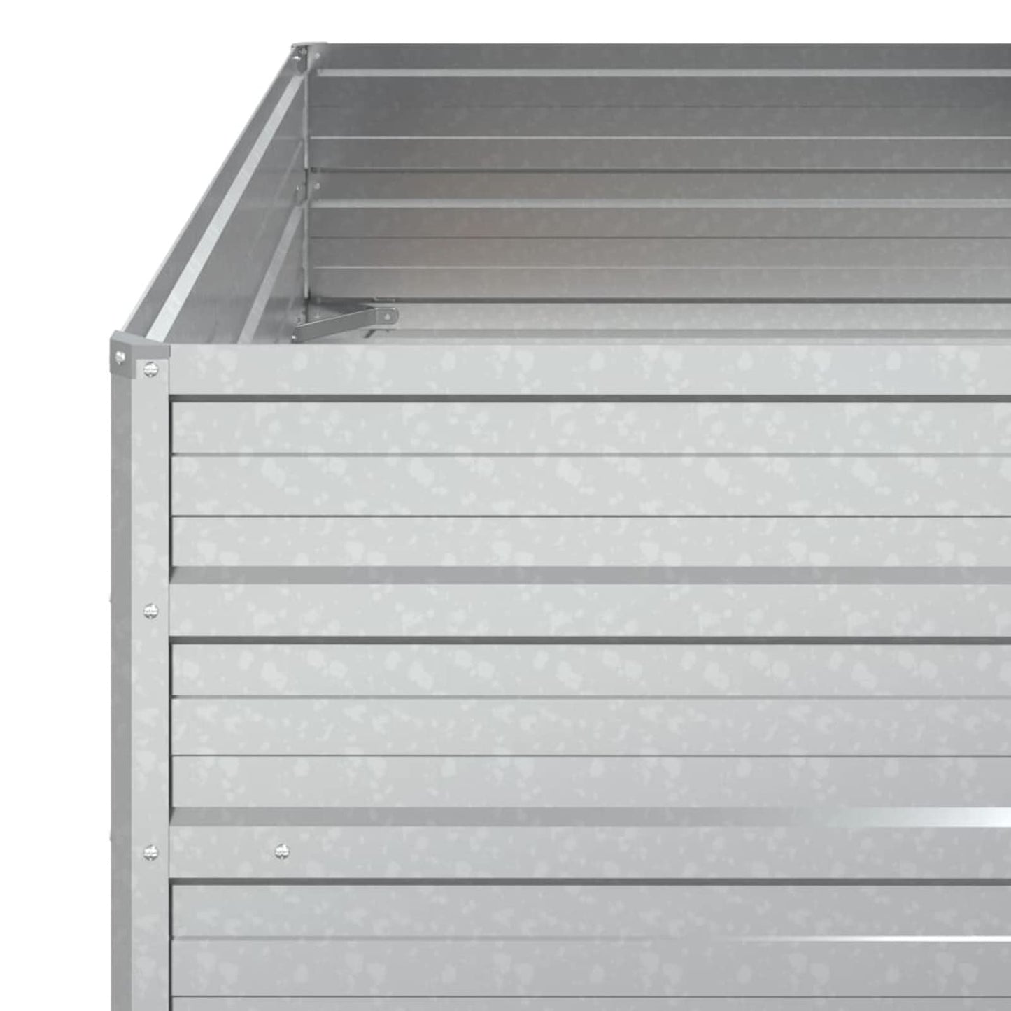 Homgoday Raised Bed Metal Garden Raised Bed Planter Flower Box Plant Bed Vegetable Bed Cold Frame Raised Bed for Garden Balcony 100 x 100 x 45 cm Galvanised Steel Silver