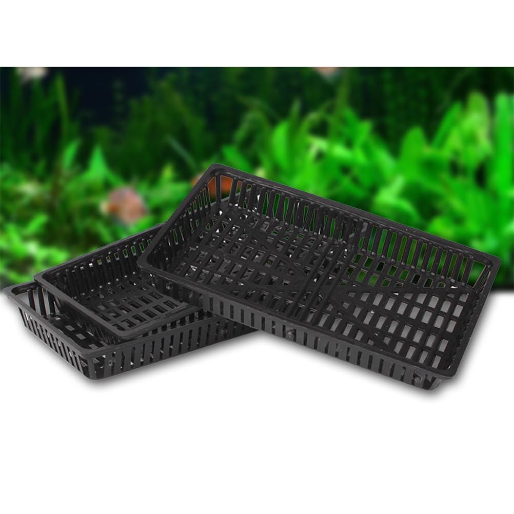 Yardwe 10-Pack Aquarium Planting Baskets Plastic Aquatic Plant Pots with Drainage Holes for Fish Tank Water Grass and Pond Plant Growth