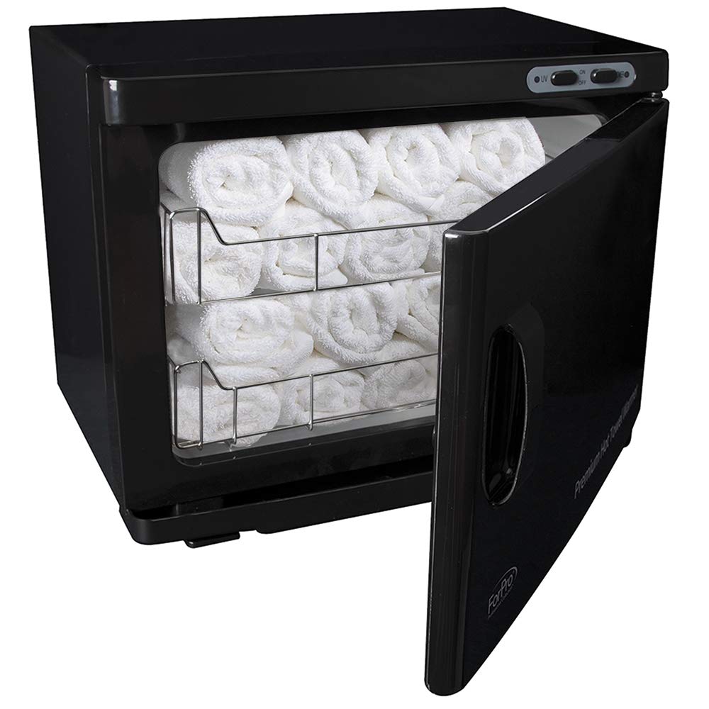 ForPro Professional Collection Premium Hot Towel Warmer, 23L Extra Large Capacity, Two Stainless Steel Racks, Black