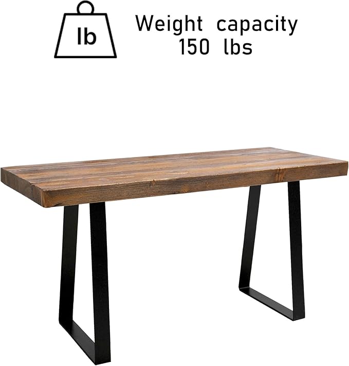 Home Soft Things Natural Old Pine Wood Rectangle Entryway Bench, Sturdy Hand