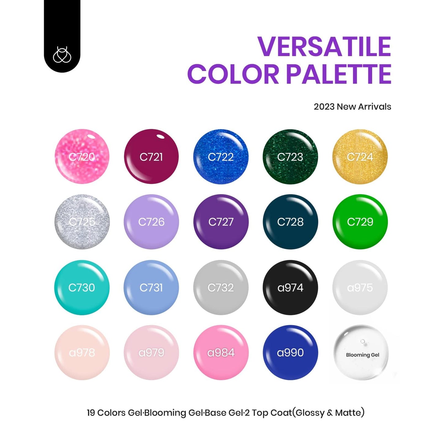 beetles Gel Polish Set - 23Pcs Macaroon Color Gel Nail Kit with Glossy Matte Top Coat Base Coat Yellow Pink White Purple Blue Glitter Bright Uv Nails Paradise Pastel Gel Halloween Gifts for Women