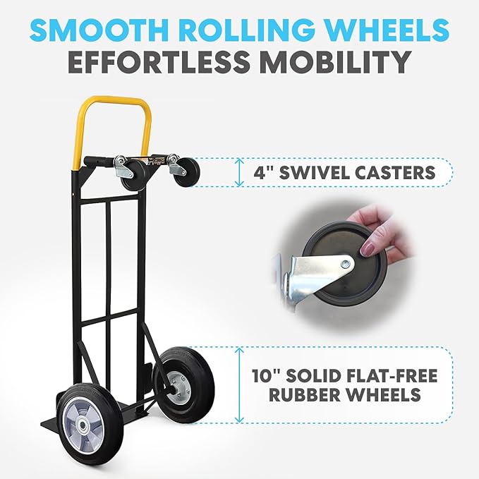 Simpli-Magic 2 in 1 Convertible Hand Truck and Dolly, 800LBS – Heavy-Duty
