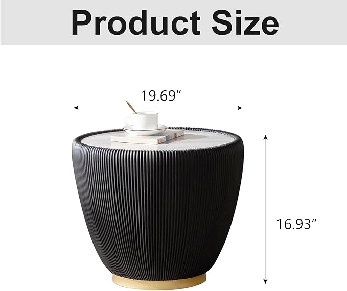 SSLine Bowl-Shape Small Coffee Table Modern Sintered Stone Top Coffee Table in