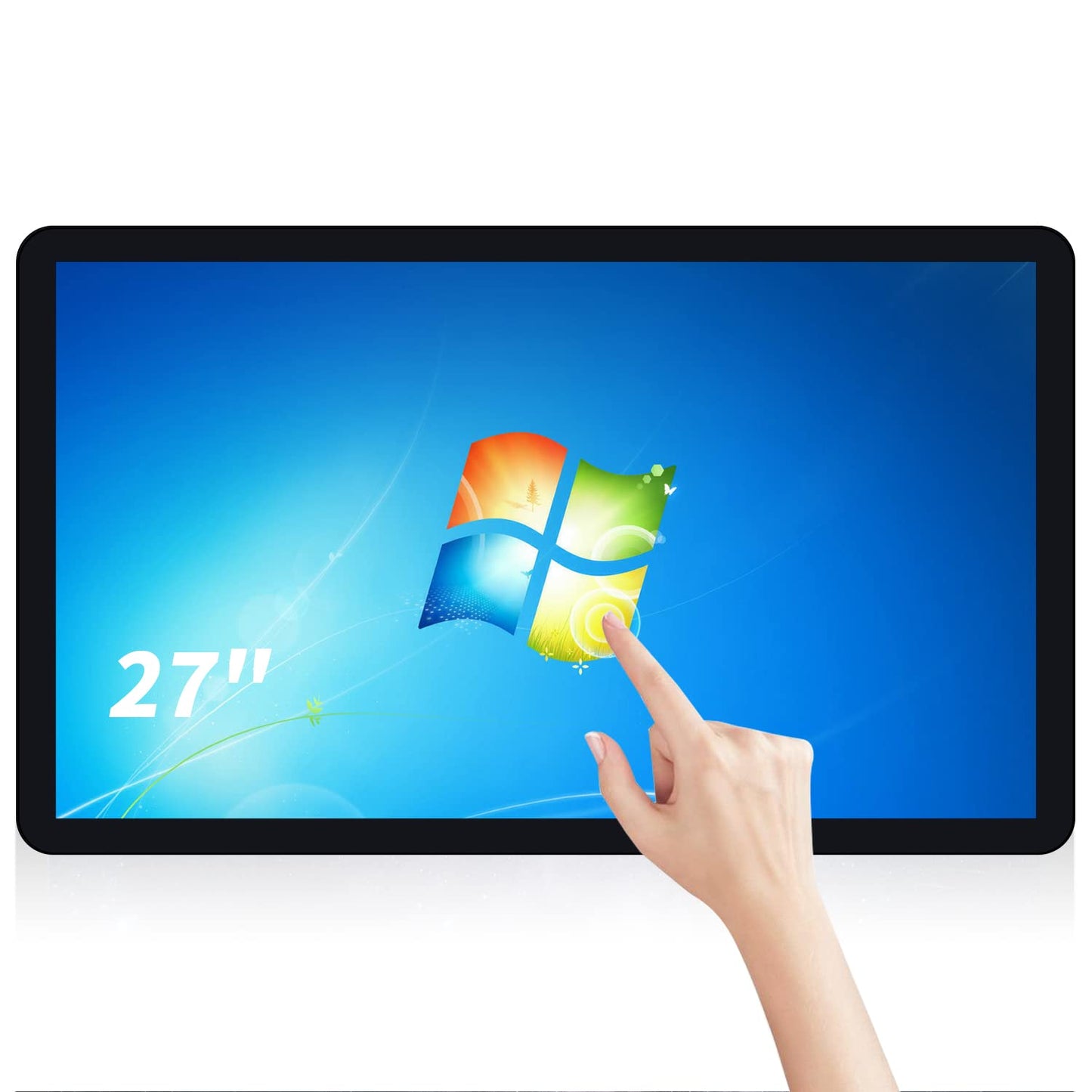TouchWo 27 inch Touch Screen PC Monitor, Intel i5, 4GB RAM, 128G SSD, 16:9 FHD 1080P, Windows 10, Smart Board for Classroom, Meeting & Home, USB, VGA & HD-MI Monitor