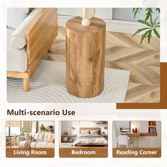 Round Side Table, End Table Living Room Table, Sofa Couch Bedside Table