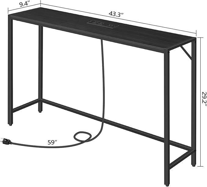 MAHANCRIS Console Table, Narrow Sofa Table, 43.3” Entrance Table