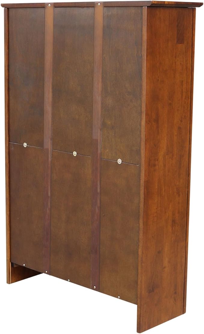 Solid Wood Bookcase 48" High, Adjustable Shelves, Parawood Construction