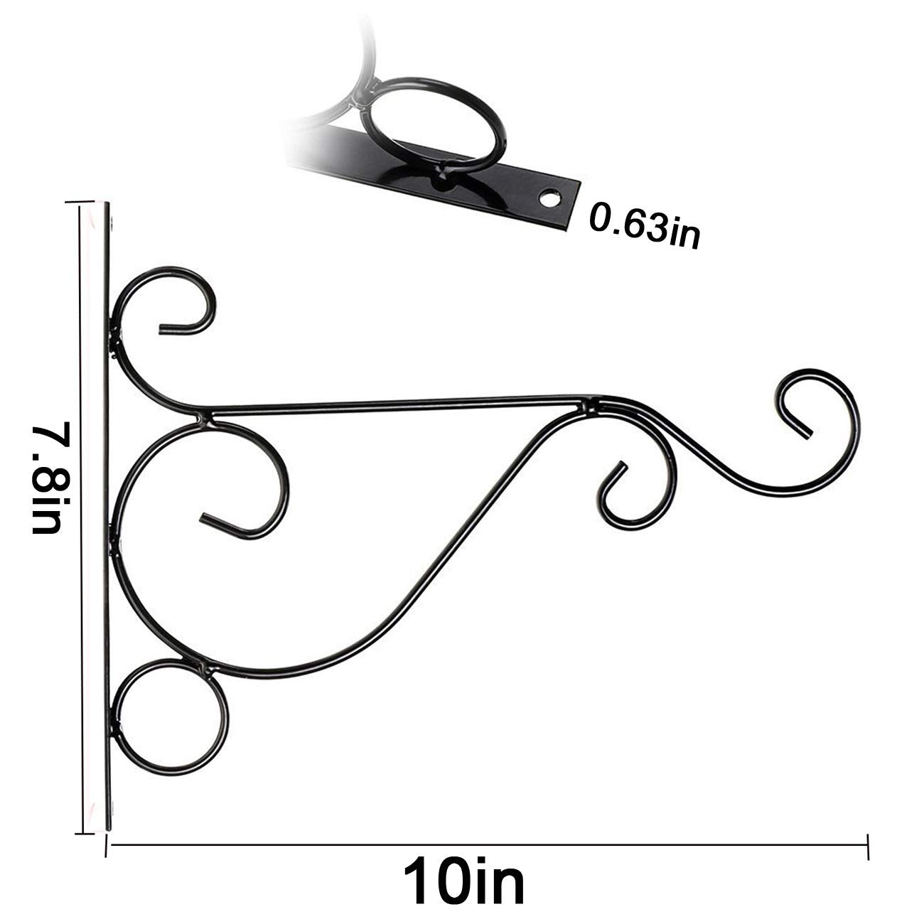 TIHOOD 4PCS Metal Plant Bracket Iron Wall Mount Lanterns Hangers for Hanging Bird Feeders, Lanterns, Wind Chimes, Planters, Outdoor Decoration Hooks