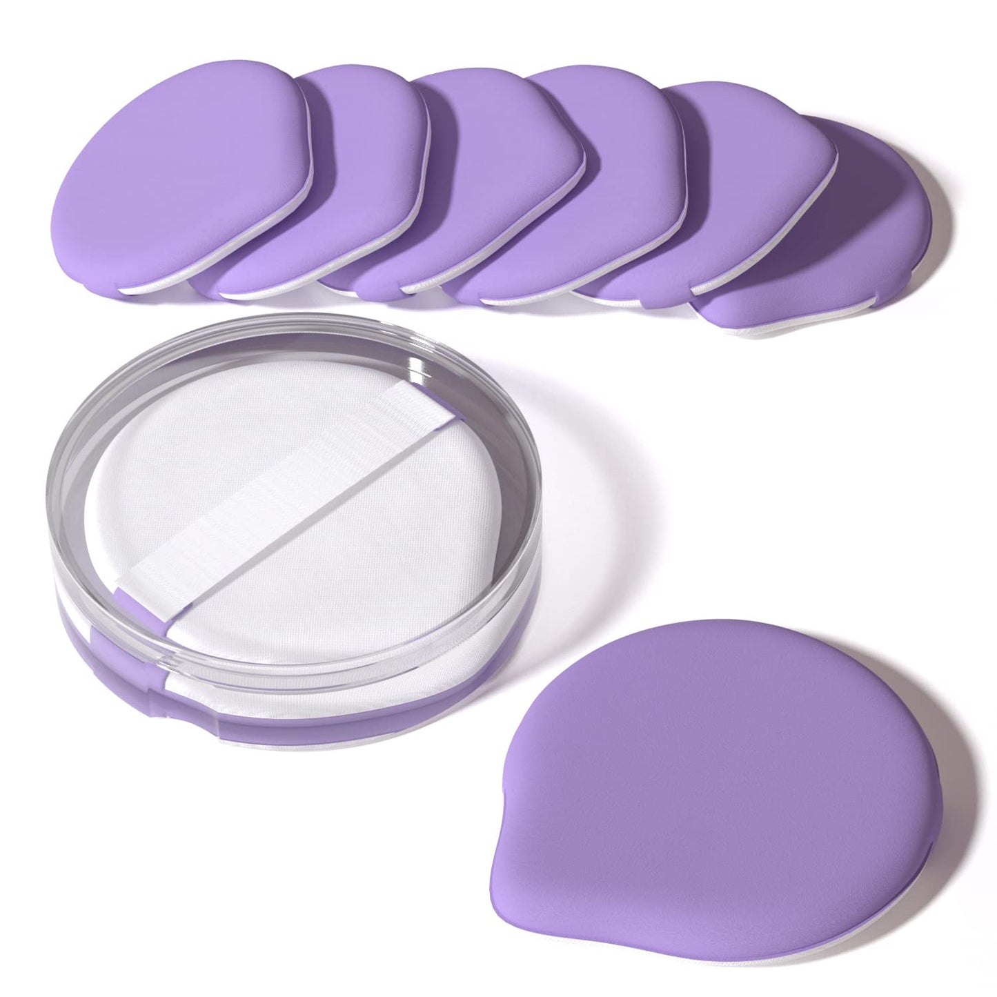 MOHOPE 8Pcs Air Cushion Makeup Sponges for Foundation with Portable Box | Latex-Free Blending Sponge for Liquid, Cream, Foundation and Powder | Round Powder Puff | Mix