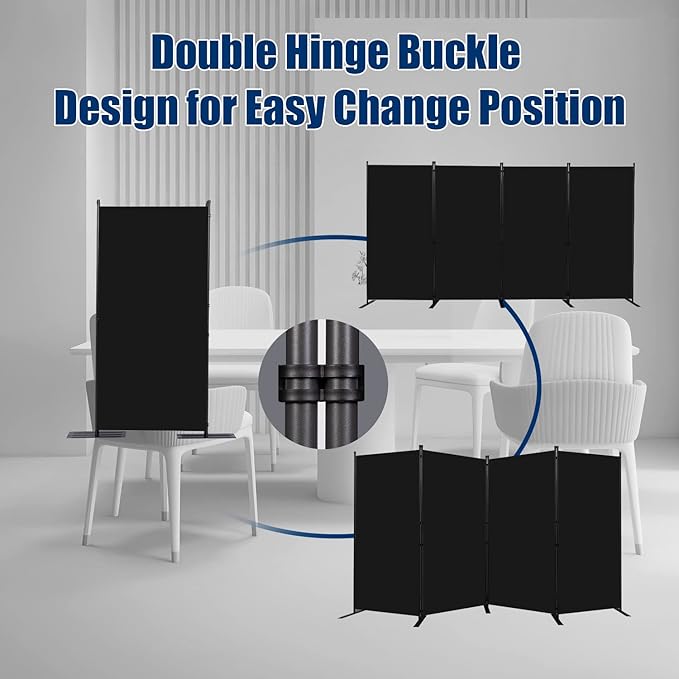 Room Divider 6FT Portable Room Dividers and Folding Privacy Screens, 4 Panel
