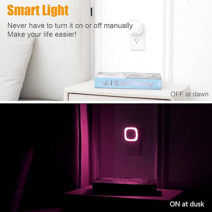 YUNLEX 2 Pack Plug in Pink Night Light, Dimmable, Auto ON/Off, Dusk to Dawn, Eye-Caring Glow for Princess-Themed Bedroom, Bathroom, Hallway, as Mother Gifts