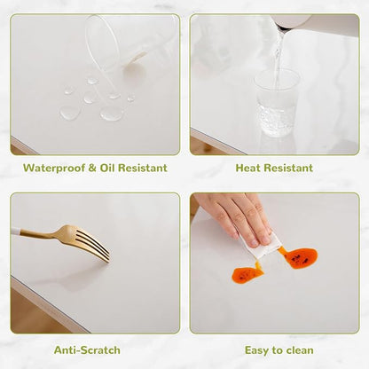 48 x 96 Inch Clear Table Cover Protector, Clear Table Protector for Dining Room Table, 1.5mm Plastic Table Cover, Waterproof Table Pad for Kitchen, Office