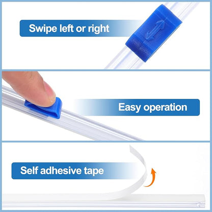 PATIKIL 8pcs Plastic Wrap Cutter, 17in Plastic Wrap Slide Cutter Self Adhesive Installation Replacement for Aluminum Foil Wax Paper Parchment Paper Wrap Dispenser, Blue