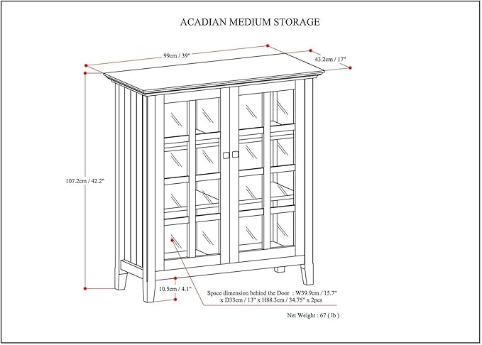 SIMPLIHOME Acadian Storage Cabinet