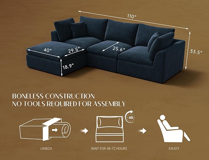 ohllob 110" Cloud Sectional Couches