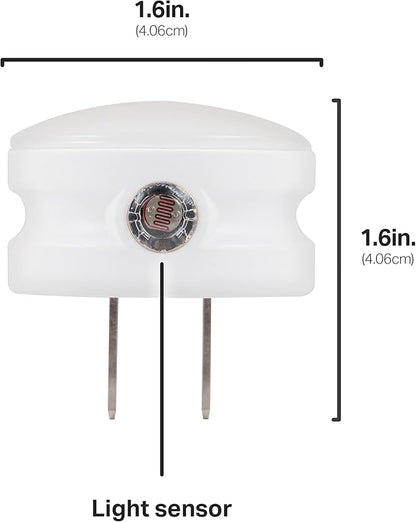 Lights By Night Mini LED Night Light, Plug-In, Dusk To Dawn Sensor, Warm White, Compact, Ambient Lighting, LED Lights for Bedroom, Bathroom, Nursery, Hallway, Kitchen, 45084, 4 Pack