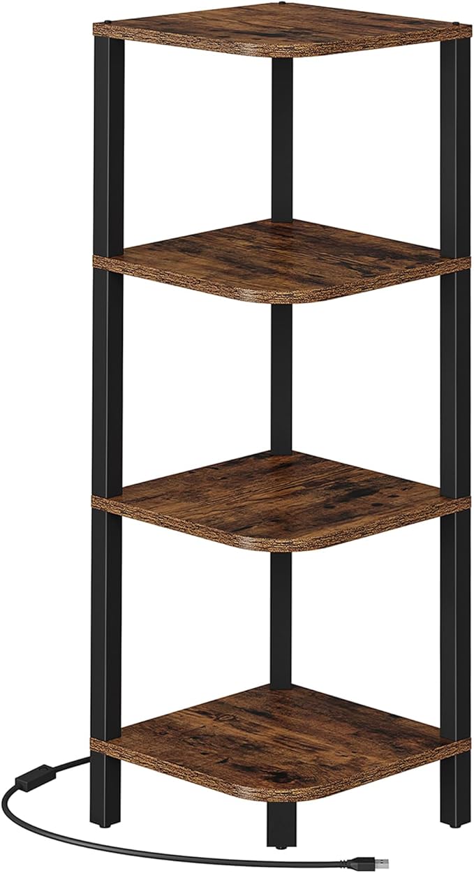 TUTOTAK Corner Shelf, 4-Tier Corner Bookshelf