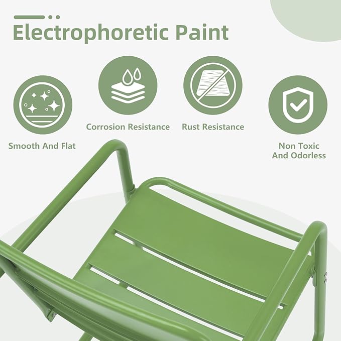 MELLCOM Patio Chairs Set of 2, Small Patio Furniture Set